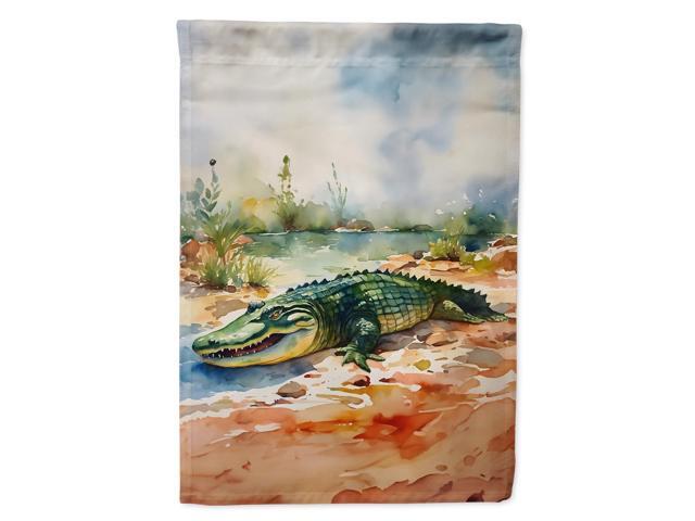 Caroline's Treasures Alligator House Flag Large Porch Sleeve Pole Decorative Outside Yard Banner Artwork Wall Hanging, Polyester, House Size,...