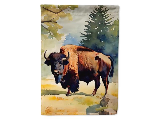 Caroline's Treasures American Bison Garden Flag Mailbox Flag Decorative Yard Flag Banner Outside Patio Artwork Yard Flower Beds, Garden Size,...