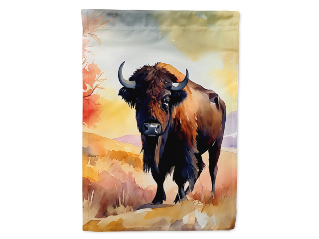 Caroline's Treasures American Bison House Flag Large Porch Sleeve Pole Decorative Outside Yard Banner Artwork Wall Hanging, Polyester, House Size,...