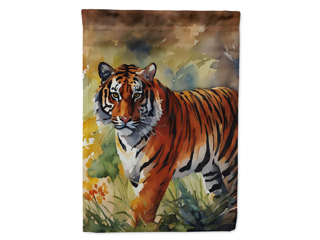 Caroline's Treasures Bengal Tiger House Flag Large Porch Sleeve Pole Decorative Outside Yard Banner Artwork Wall Hanging, Polyester, House Size,...