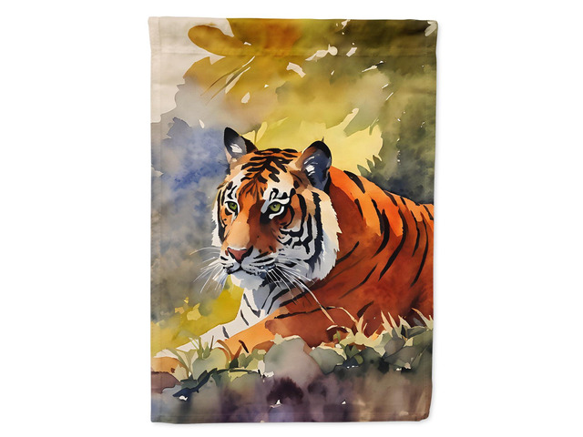 Caroline's Treasures Bengal Tiger House Flag Large Porch Sleeve Pole Decorative Outside Yard Banner Artwork Wall Hanging, Polyester, House Size,...