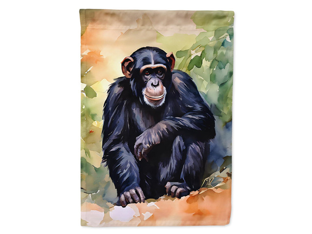 Caroline's Treasures Chimpanzee House Flag Large Porch Sleeve Pole Decorative Outside Yard Banner Artwork Wall Hanging, Polyester, House Size,...