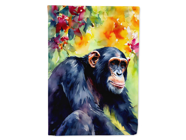 Caroline's Treasures Chimpanzee House Flag Large Porch Sleeve Pole Decorative Outside Yard Banner Artwork Wall Hanging, Polyester, House Size,...
