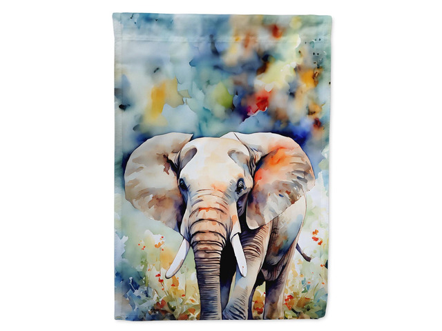 Caroline's Treasures Elephant House Flag Large Porch Sleeve Pole Decorative Outside Yard Banner Artwork Wall Hanging, Polyester, House Size,...