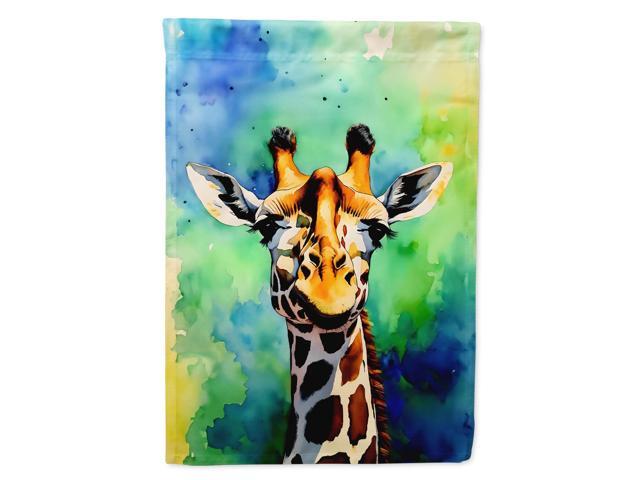 Caroline's Treasures Giraffe House Flag Large Porch Sleeve Pole Decorative Outside Yard Banner Artwork Wall Hanging, Polyester, House Size, Multicolor