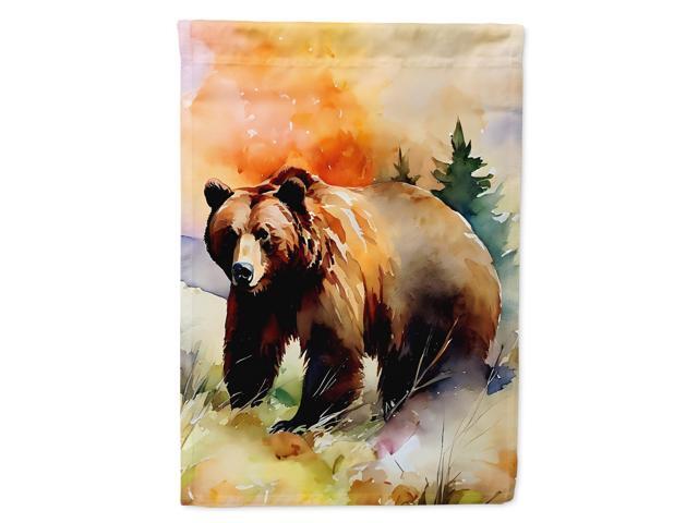 Caroline's Treasures Grizzly Bear Garden Flag Mailbox Flag Decorative Yard Flag Banner Outside Patio Artwork Yard Flower Beds, Garden Size, Multicolor