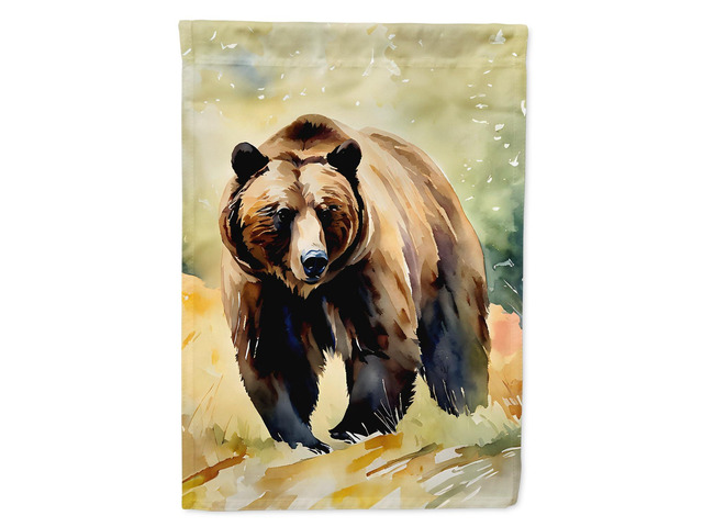 Caroline's Treasures Grizzly Bear House Flag Large Porch Sleeve Pole Decorative Outside Yard Banner Artwork Wall Hanging, Polyester, House Size,...