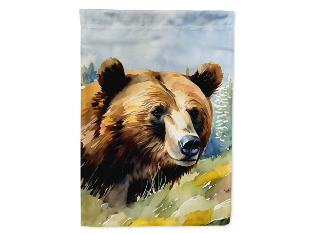 Caroline's Treasures Grizzly Bear House Flag Large Porch Sleeve Pole Decorative Outside Yard Banner Artwork Wall Hanging, Polyester, House Size,...