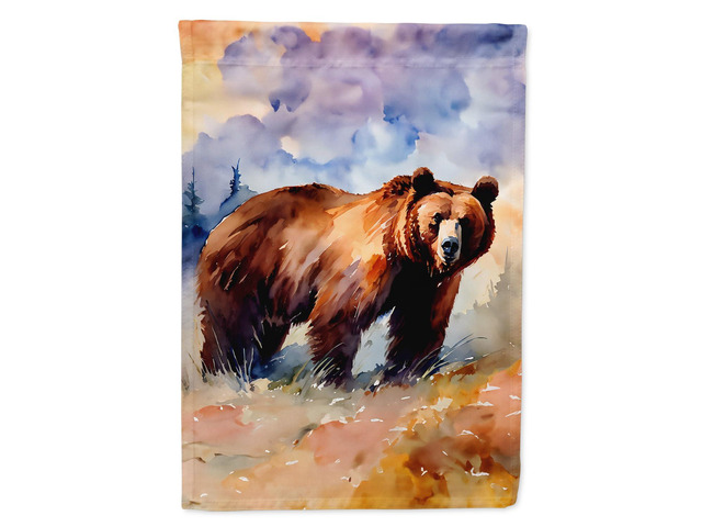 Caroline's Treasures Grizzly Bear House Flag Large Porch Sleeve Pole Decorative Outside Yard Banner Artwork Wall Hanging, Polyester, House Size,...