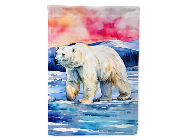 Caroline's Treasures Polar Bear House Flag Large Porch Sleeve Pole Decorative Outside Yard Banner Artwork Wall Hanging, Polyester, House Size,...