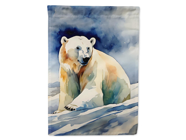 Caroline's Treasures Polar Bear House Flag Large Porch Sleeve Pole Decorative Outside Yard Banner Artwork Wall Hanging, Polyester, House Size,...