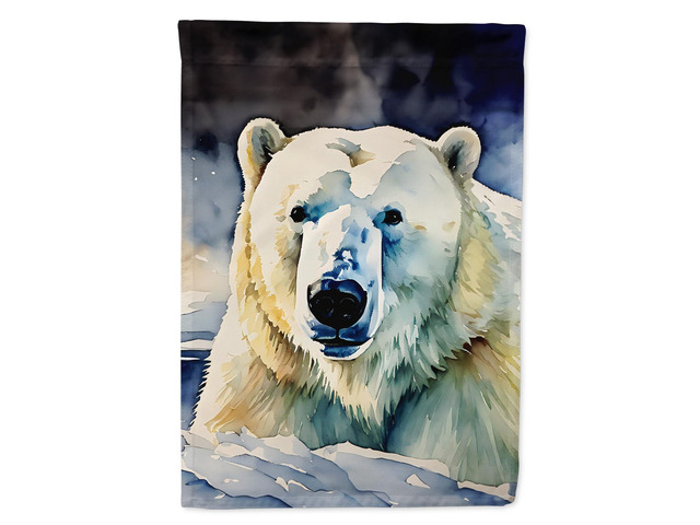 Caroline's Treasures Polar Bear House Flag Large Porch Sleeve Pole Decorative Outside Yard Banner Artwork Wall Hanging, Polyester, House Size,...