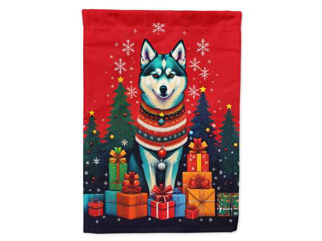 Caroline's Treasures DAC3021CHF Alaskan Klee Kai Holiday Christmas House Flag Large Porch Sleeve Pole Decorative Outside Yard Banner Artwork Wall...