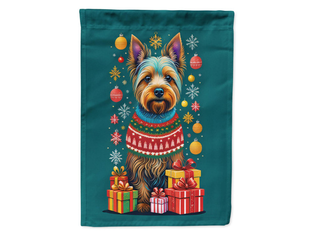 Caroline's Treasures DAC3033CHF Australian Terrier Holiday Christmas House Flag Large Porch Sleeve Pole Decorative Outside Yard Banner Artwork Wall...