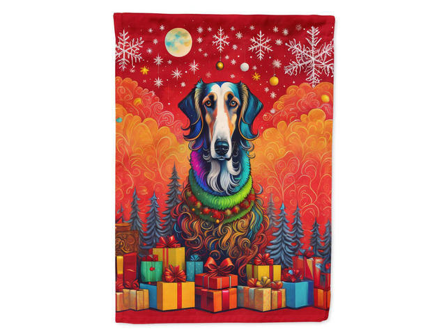 Caroline's Treasures DAC3050CHF Borzoi Russian Wolfhound Holiday Christmas House Flag Large Porch Sleeve Pole Decorative Outside Yard Banner...