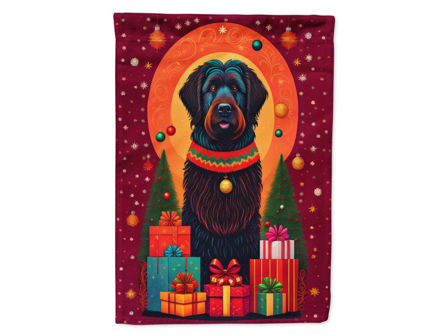 Caroline's Treasures DAC3058CHF Black Briard Holiday Christmas House Flag Large Porch Sleeve Pole Decorative Outside Yard Banner Artwork Wall...
