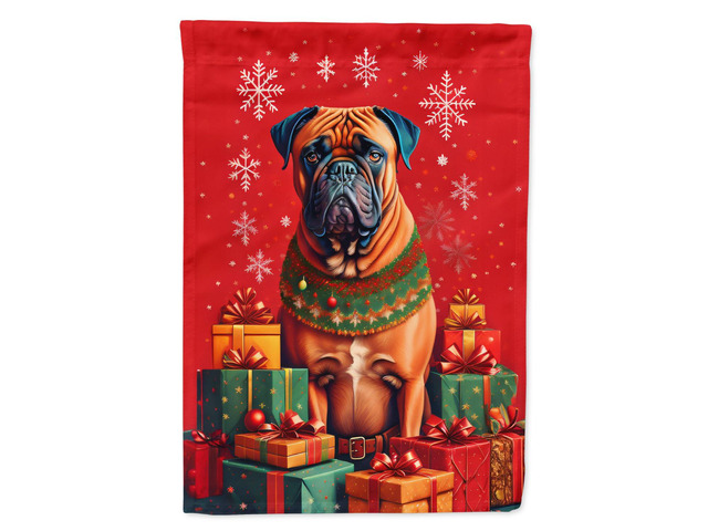 Caroline's Treasures DAC3061CHF Bullmastiff Holiday Christmas House Flag Large Porch Sleeve Pole Decorative Outside Yard Banner Artwork Wall...