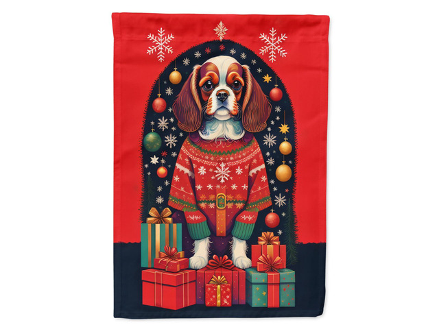 Caroline's Treasures DAC3065CHF Cavalier Spaniel Holiday Christmas House Flag Large Porch Sleeve Pole Decorative Outside Yard Banner Artwork Wall...