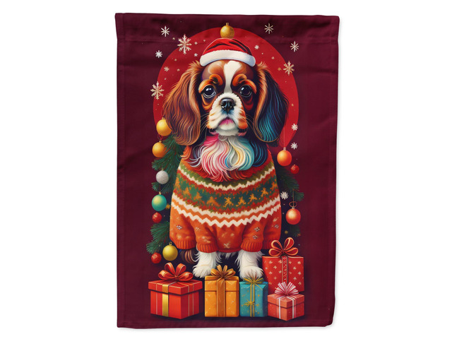 Caroline's Treasures DAC3083CHF English Toy Spaniel Holiday Christmas House Flag Large Porch Sleeve Pole Decorative Outside Yard Banner Artwork...