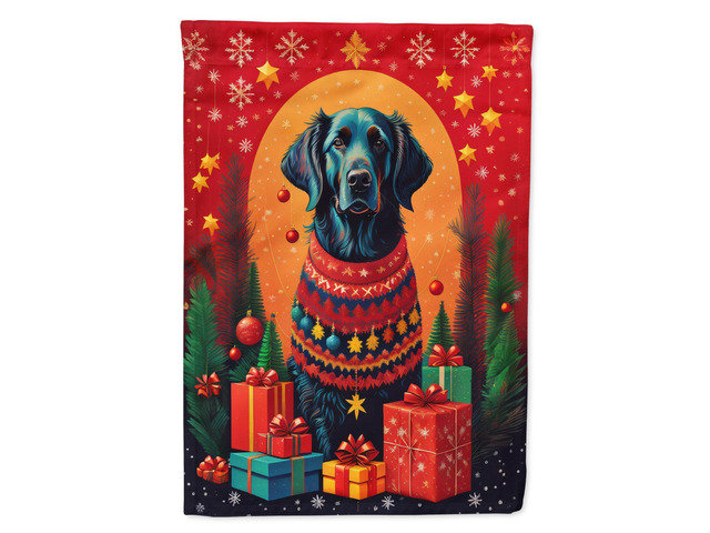 Caroline's Treasures DAC3088CHF Flat-Coated Retriever Holiday Christmas House Flag Large Porch Sleeve Pole Decorative Outside Yard Banner Artwork...