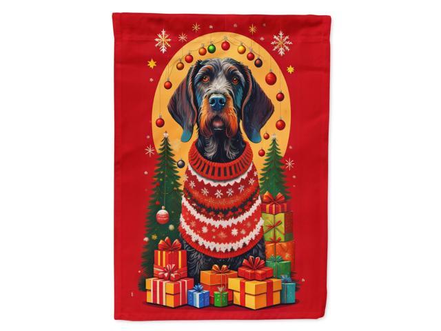 Caroline's Treasures DAC3093CHF German Wirehaired Pointer Holiday Christmas House Flag Large Porch Sleeve Pole Decorative Outside Yard Banner...