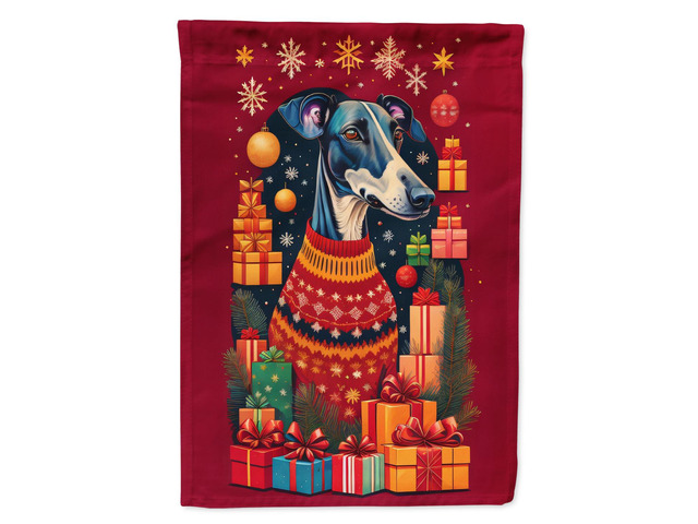 Caroline's Treasures DAC3101GF Greyhound Holiday Christmas Garden Flag Mailbox Flag Decorative Yard Flag Banner Outside Patio Artwork Yard Flower...