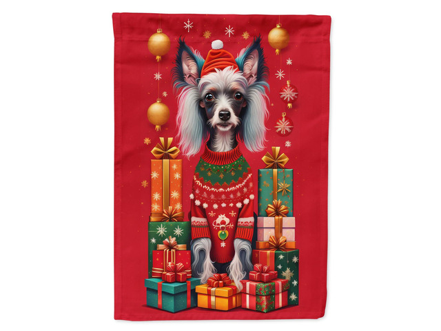 Caroline's Treasures DAC3104GF Chinese Crested Holiday Christmas Garden Flag Mailbox Flag Decorative Yard Flag Banner Outside Patio Artwork Yard...