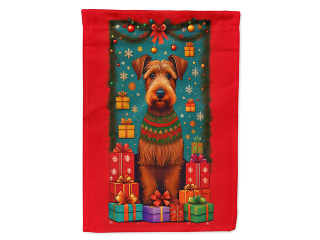 Caroline's Treasures DAC3107CHF Irish Terrier Holiday Christmas House Flag Large Porch Sleeve Pole Decorative Outside Yard Banner Artwork Wall...