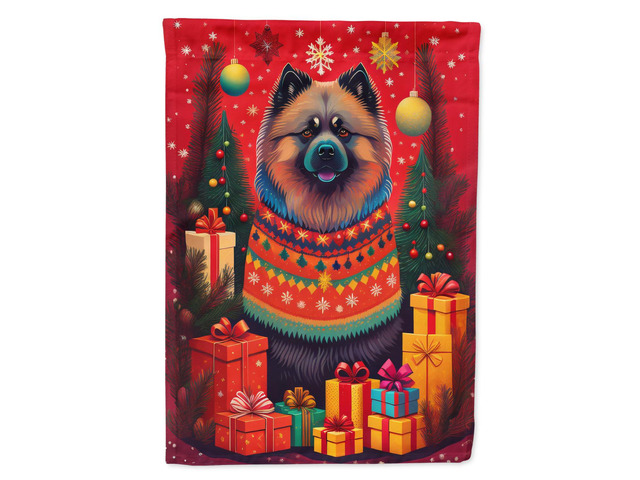 Caroline's Treasures DAC3113GF Keeshond Holiday Christmas Garden Flag Mailbox Flag Decorative Yard Flag Banner Outside Patio Artwork Yard Flower...