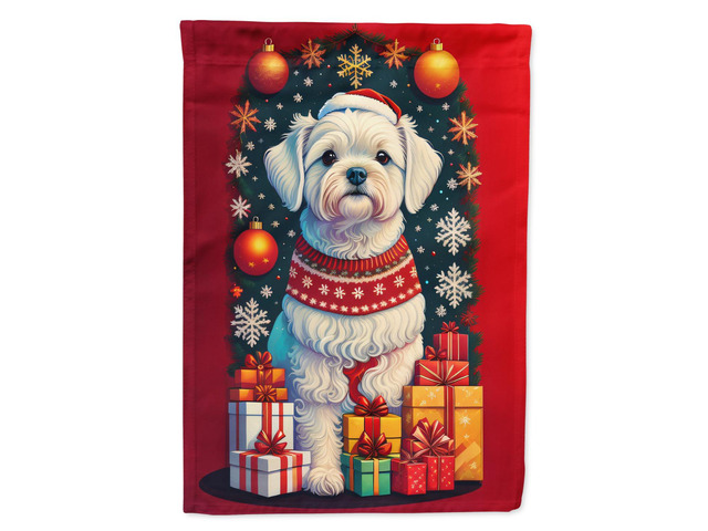 Caroline's Treasures DAC3124GF Maltese Holiday Christmas Garden Flag Mailbox Flag Decorative Yard Flag Banner Outside Patio Artwork Yard Flower...