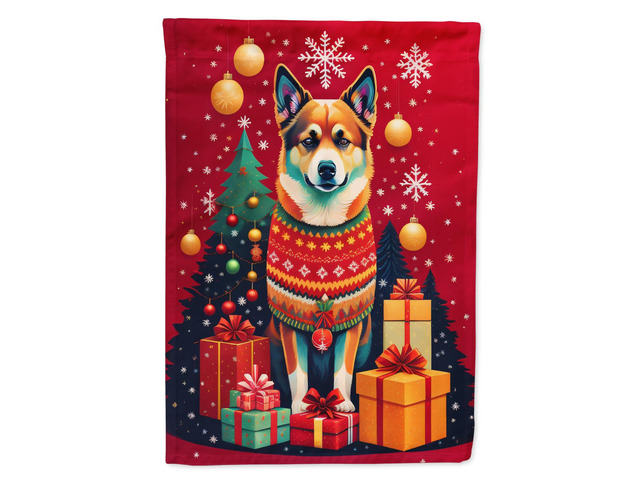 Caroline's Treasures DAC3128CHF Norwegian Buhund Holiday Christmas House Flag Large Porch Sleeve Pole Decorative Outside Yard Banner Artwork Wall...