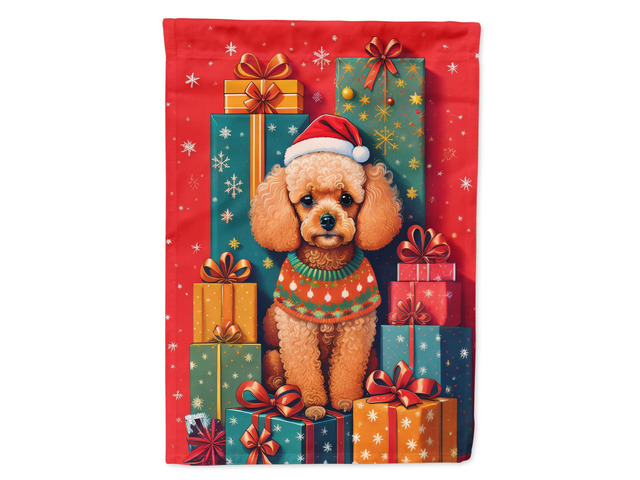 Caroline's Treasures DAC3139GF Poodle Holiday Christmas Garden Flag Mailbox Flag Decorative Yard Flag Banner Outside Patio Artwork Yard Flower...