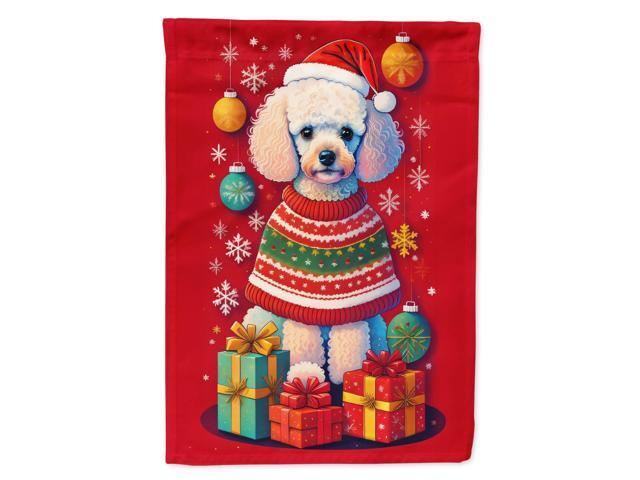 Caroline's Treasures DAC3142GF Poodle Holiday Christmas Garden Flag Mailbox Flag Decorative Yard Flag Banner Outside Patio Artwork Yard Flower...
