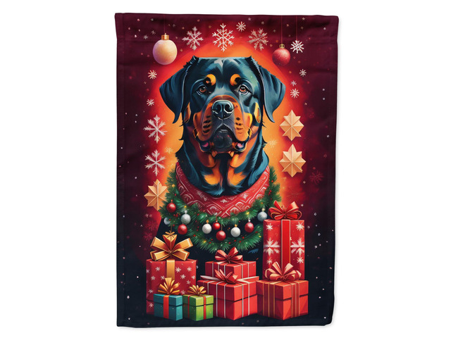 Caroline's Treasures DAC3151CHF Rottweiler Holiday Christmas House Flag Large Porch Sleeve Pole Decorative Outside Yard Banner Artwork Wall...