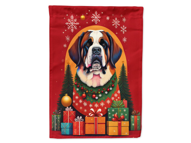 Caroline's Treasures DAC3152CHF Saint Bernard Holiday Christmas House Flag Large Porch Sleeve Pole Decorative Outside Yard Banner Artwork Wall...