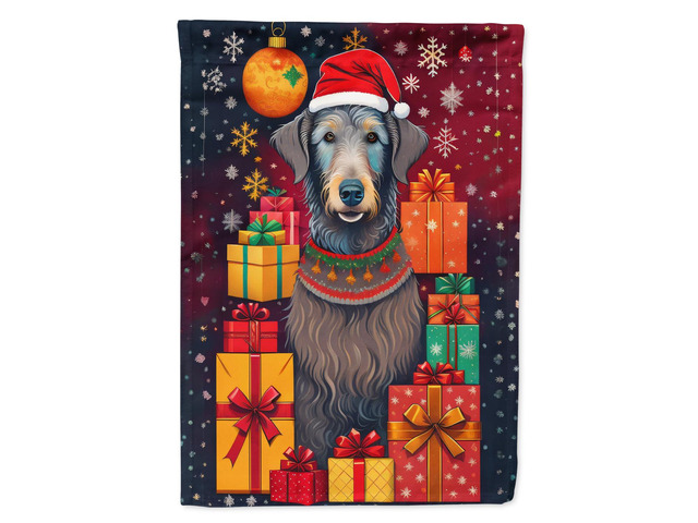 Caroline's Treasures DAC3157CHF Scottish Deerhound Holiday Christmas House Flag Large Porch Sleeve Pole Decorative Outside Yard Banner Artwork Wall...