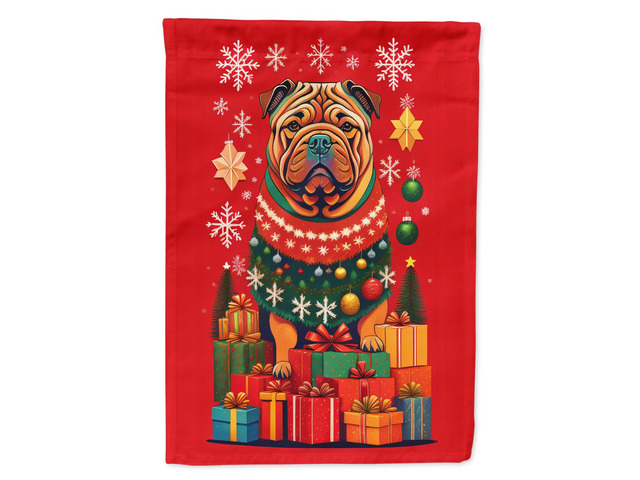 Caroline's Treasures DAC3159GF Shar Pei Holiday Christmas Garden Flag Mailbox Flag Decorative Yard Flag Banner Outside Patio Artwork Yard Flower...