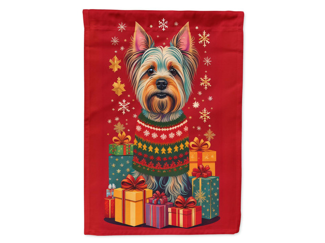 Caroline's Treasures DAC3164CHF Silky Terrier Holiday Christmas House Flag Large Porch Sleeve Pole Decorative Outside Yard Banner Artwork Wall...