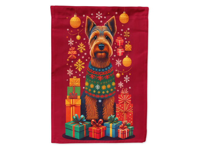 Caroline's Treasures DAC3173CHF Welsh Terrier Holiday Christmas House Flag Large Porch Sleeve Pole Decorative Outside Yard Banner Artwork Wall...