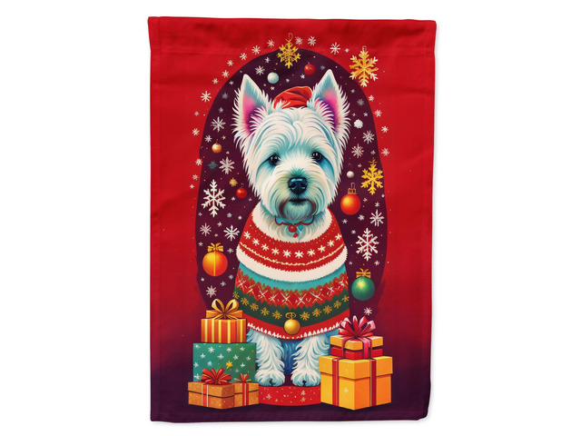 Caroline's Treasures DAC3174CHF Westie Holiday Christmas House Flag Large Porch Sleeve Pole Decorative Outside Yard Banner Artwork Wall Hanging,...