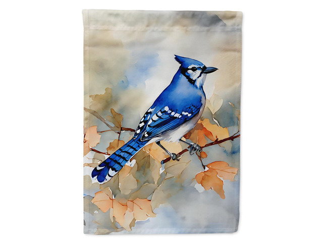Caroline's Treasures Blue Jay House Flag Large Porch Sleeve Pole Decorative Outside Yard Banner Artwork Wall Hanging, Polyester, House Size,...