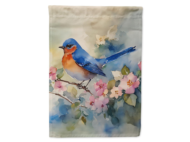 Caroline's Treasures Bluebird House Flag Large Porch Sleeve Pole Decorative Outside Yard Banner Artwork Wall Hanging, Polyester, House Size,...