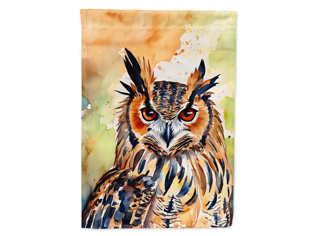 Caroline's Treasures Eurasian Eagle Owl House Flag Large Porch Sleeve Pole Decorative Outside Yard Banner Artwork Wall Hanging, Polyester, House...