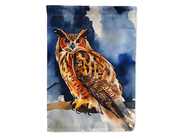 Caroline's Treasures Eurasian Eagle Owl House Flag Large Porch Sleeve Pole Decorative Outside Yard Banner Artwork Wall Hanging, Polyester, House...