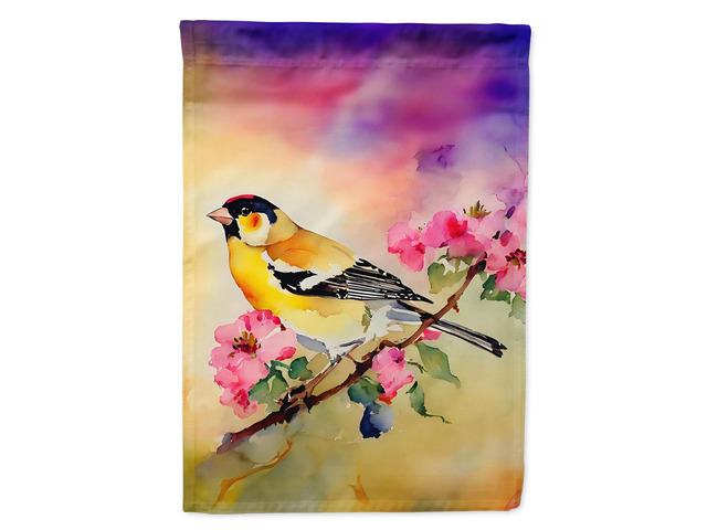 Caroline's Treasures Goldfinch House Flag Large Porch Sleeve Pole Decorative Outside Yard Banner Artwork Wall Hanging, Polyester, House Size,...