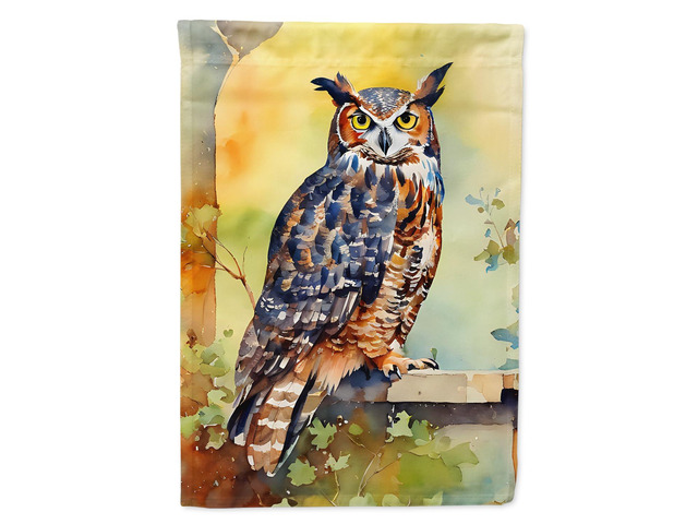 Caroline's Treasures Great Horned Owl Garden Flag Mailbox Flag Decorative Yard Flag Banner Outside Patio Artwork Yard Flower Beds, Garden Size,...