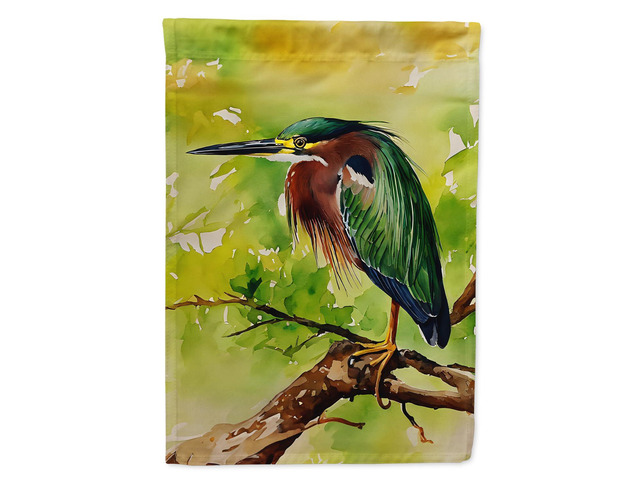 Caroline's Treasures Green Heron House Flag Large Porch Sleeve Pole Decorative Outside Yard Banner Artwork Wall Hanging, Polyester, House Size,...