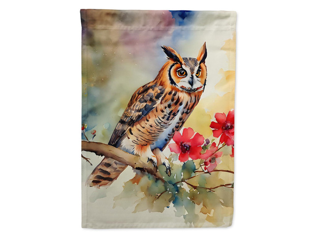 Caroline's Treasures Long-Eared Owl Garden Flag Mailbox Flag Decorative Yard Flag Banner Outside Patio Artwork Yard Flower Beds, Garden Size,...