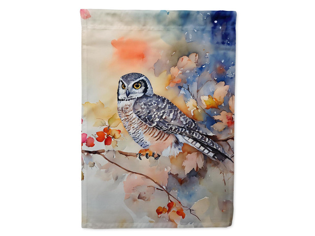 Caroline's Treasures Northern Hawk Owl House Flag Large Porch Sleeve Pole Decorative Outside Yard Banner Artwork Wall Hanging, Polyester, House...