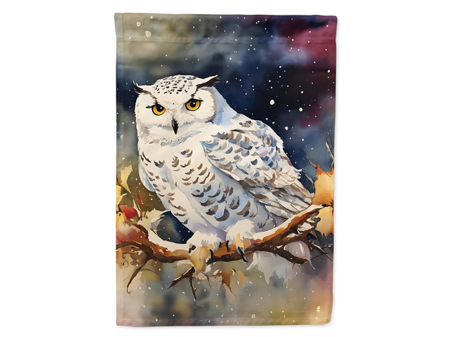 Caroline's Treasures Snowy Owl House Flag Large Porch Sleeve Pole Decorative Outside Yard Banner Artwork Wall Hanging, Polyester, House Size,...